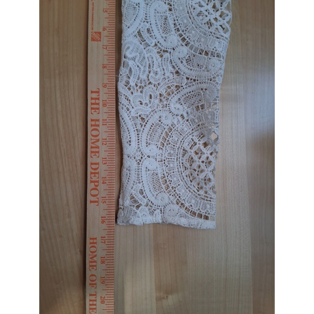 Ultra Pink Lace Long Sleeve Top Size L White Top/Beach Cover-Up Vacation Resort - Picture 12 of 13
